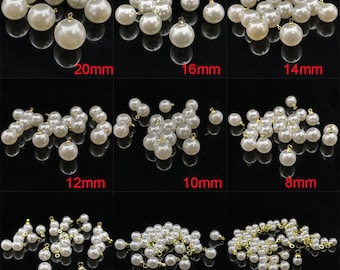 4/5/6/8/10/12/14/16/20mm Pearl Dangle Pendant, Round pendant, Round Pearl Charms, Jewelry Charm, Jewelry Making