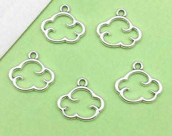 20/30/50pcs Antique Silver cloud Charm Pendant For DIY Necklace bracelet Jewelry Making Craft Accessory