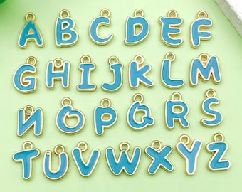 20/26pcs Letter Charms Alphabet Charm Alloy Enamel English Initial Charms for Jewelry Making Supplies DIY Craft Necklace Bracelet Earring