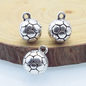 15pcs 10x13mm Antique Silver Heavy Football Charm Pendant c8455