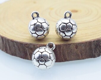 15pcs 10x13mm Antique Silver Heavy Football Charm Pendant c8455