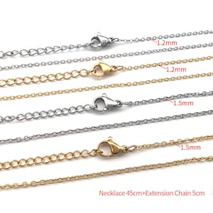 5pcs Stainless Steel Chain Necklace, Wholesale 45cm Chains, Silver Chain,  Wholesale Stainless Steel Chain, Necklace Supplies, Gold, Silver 