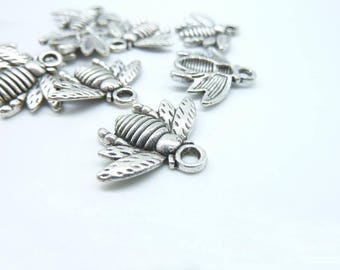 15pcs 16x20mm Antique Silver Bee Honeybee Charm Pendant c7390