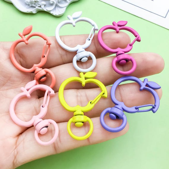 10/20pcs Colorful Apple-shaped Keychain Lobster Clasp Key Hook