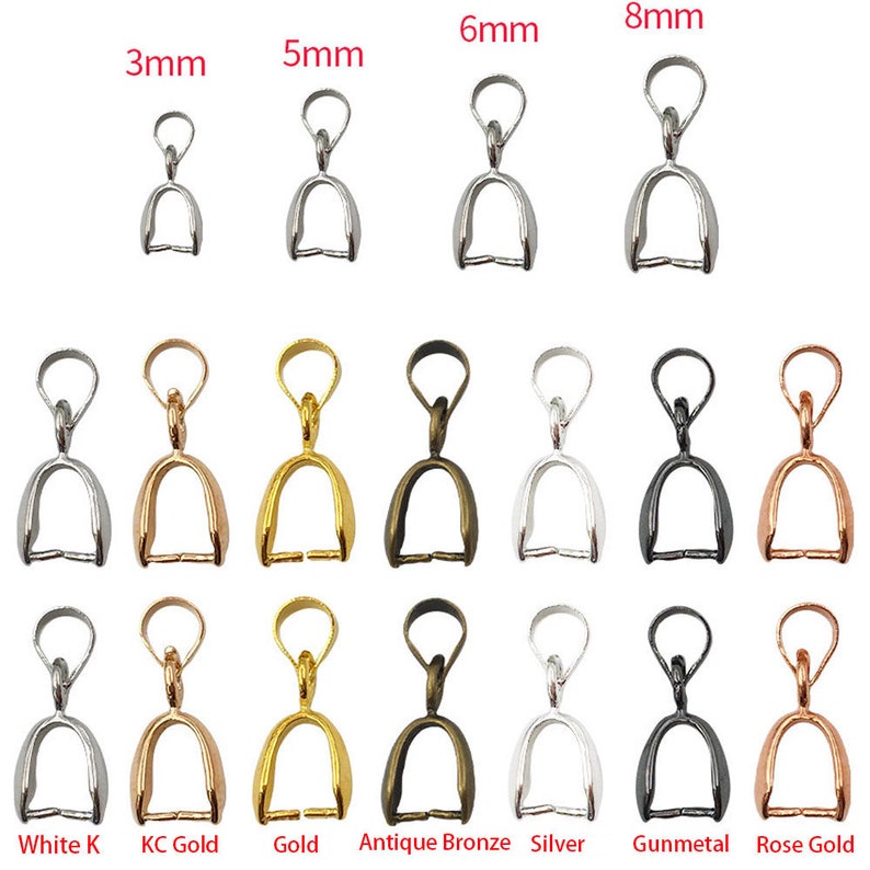 30PCS Anhänger Pinch Bail Verschlüsse Halskette Haken Clips Charm Pinch Bails Connector Zubehör für DIY Armbänder Ohrringe Schmuck machen Bild 2