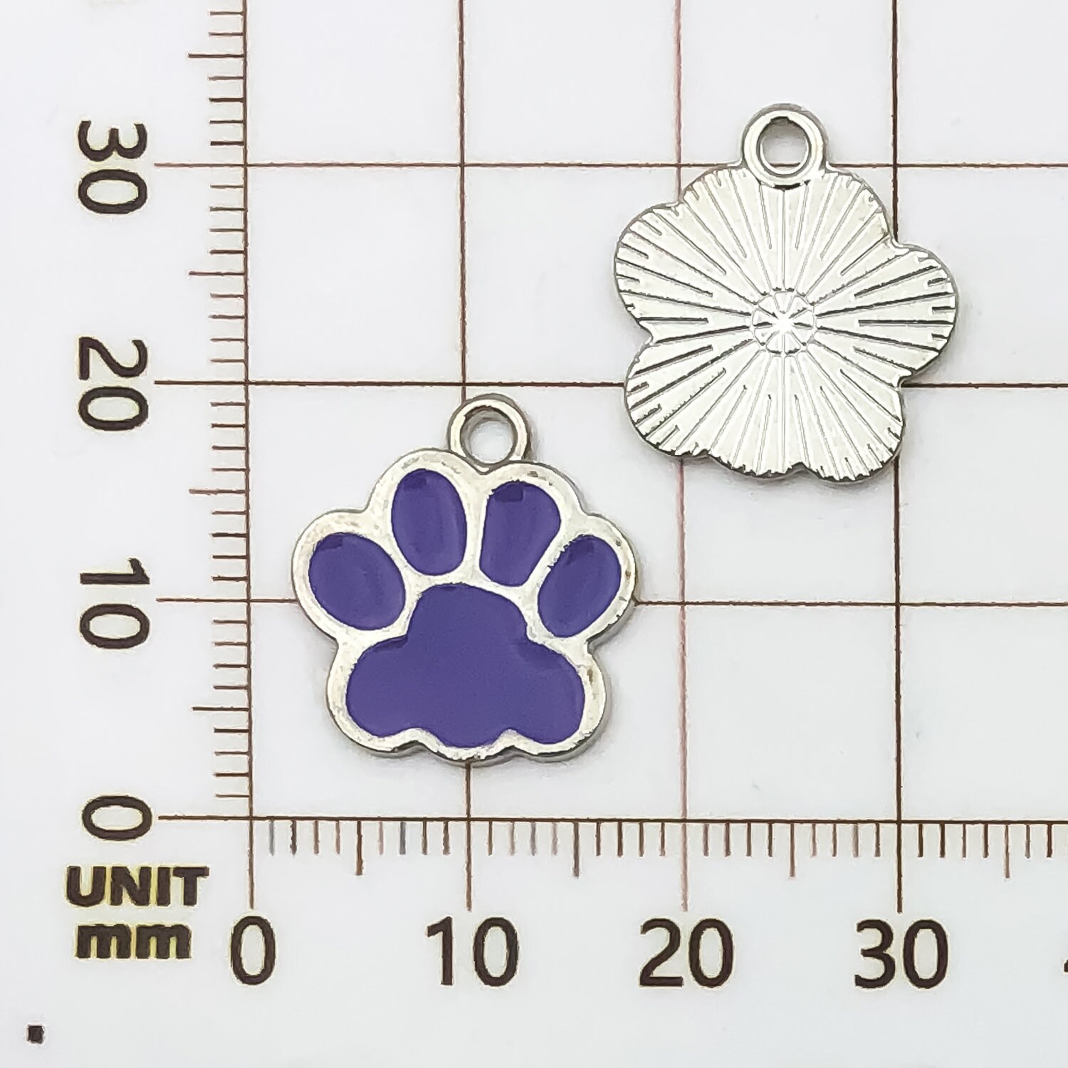 Craftdady - 34 Ciondoli Smaltati Con Impronta Di Zampa Di Cane E Gatto, Con Foro Grande, Con Cuore E Impronta Animale, Distanziatori Per La Creazione Di Gioielli, 8 Mm - Foto 3