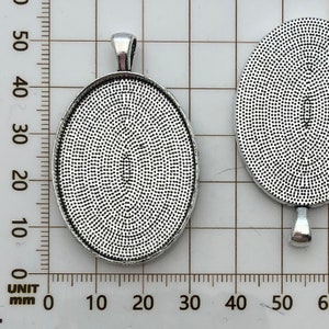 5pcs 32x50mm-30x40m Antique Silver Oval Cameo Cabochon Base Setting Pendants C2797
