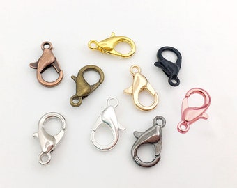 12mm/9 colors Lobster Clasps Claw Clasps Trigger Clasps Findingds for  Jewelry Making Necklace Bracelet