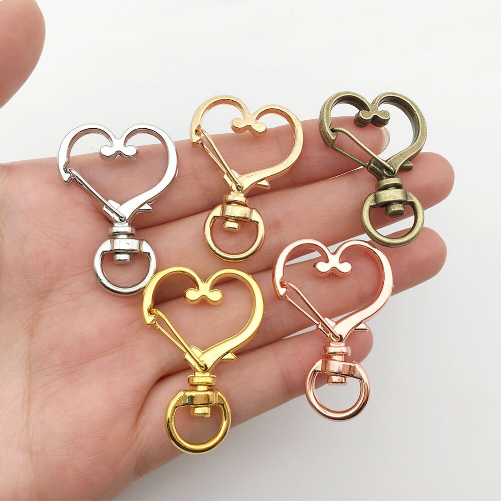 Keychains Mix 10/20pcs Mix Color Heart-shaped Keychain Lobster Clasp Key Hook ...