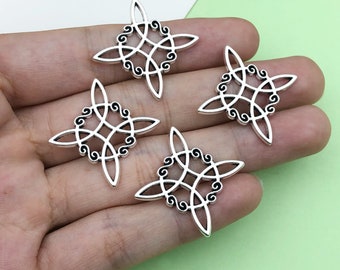 20pcs Celticing Knot Charms, Irish Traditional Pendants Tibetan Alloy Charms Pendants for DIY Bracelet Necklace Jewelry Making 30x30mm