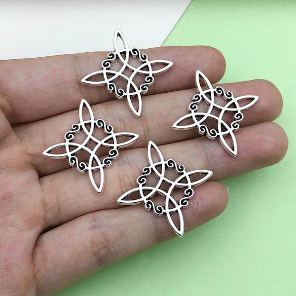 20pcs Celticing Knot Charms, Irish Traditional Pendants Tibetan Alloy Charms Pendants for DIY Bracelet Necklace Jewelry Making 30x30mm