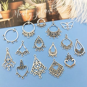 10/20/30PCS Ancient silver earrings charms Charms for Earrings, Pendants for Necklaces, Jewelry Supplies, DIY Jewelry image 1