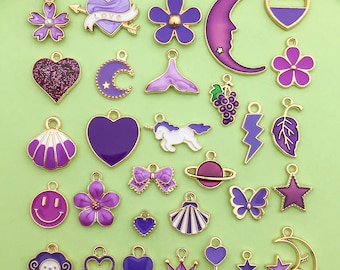 20/30pcs Bulk Wholesale Assorted Style Cute Pendant Enamel Charms