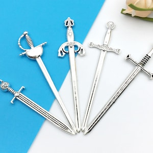 10pcs mix bulk Antique Silver sword Charms pendant for DIY Bracelets Earrings Necklaces jewelry making Accessory