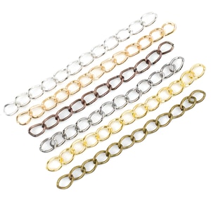 50pcs/lot Alloy 50mm Handmade Chain Necklace Extension Tail Chain Connector Findings For DIY Bracelet Jewelry Making