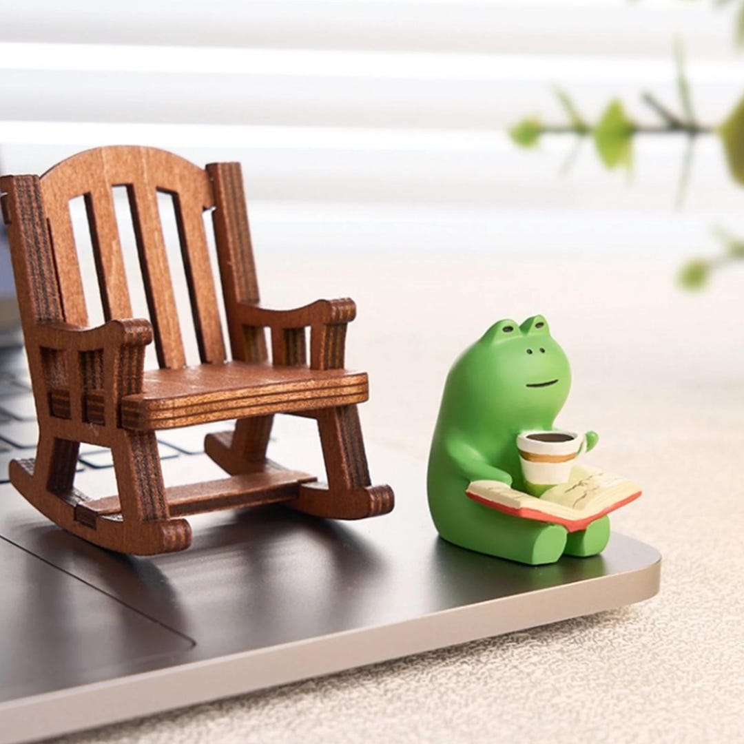 Frog Rocker Pininterest Frog Rocker Chair Set, Japanese Desk Decor - Etsy