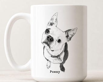 Tazza personalizzata con ritratto di animale domestico, regalo per il proprietario di un cane, candela commemorativa, regalo di ricordo, regalo di condoglianze, regalo per il nuovo genitore di un animale domestico, tazza da caffè personalizzata