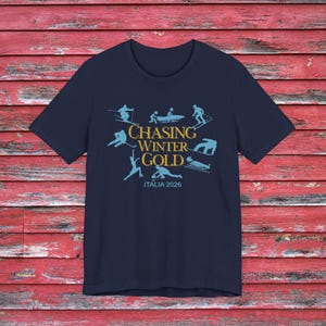 Camiseta Chasing Winter Gold, Italia 2026, Patinaje artístico, Esquí, Hockey sobre hielo, Bobsleigh
