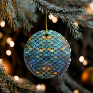 Mermaid Scale Ceramic Ornament