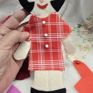 Vintage Handmade Flatsy Patsy Style Cloth Doll & Clothes Lot Retro image 5