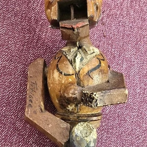 Black Forest Carved Wood Bottle Stopper Multi Action Man Beer Stein Repair