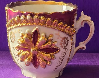 Antieke Duitse snorkop veenbessen geëmailleerd zwaar verguld Moriage c1900