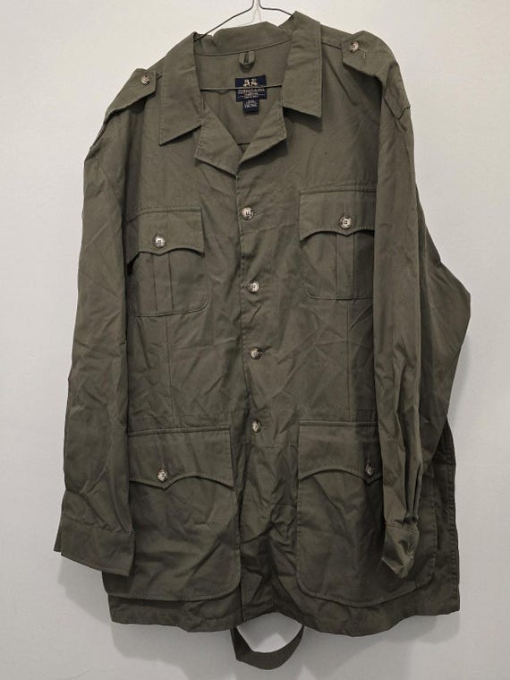 Vintage Willis & Geiger Men's Green Safari Field Jack… - Gem