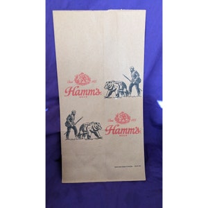 Vintage Hamm&#39;s Beer Paper Bag featuring The Man & Bear