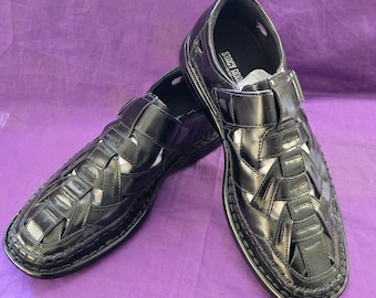 Stacy Adams Biscayne Fisherman Sandals Black Mens 7.5M Leather New