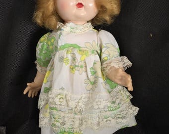 Vintage 11" Vogue Ginny Type Walker Doll Needs Repair Sleep Eyes Red Hair PL