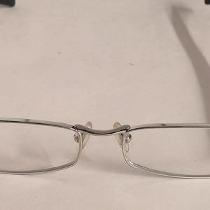 Prada VPR 60I Eyeglasses Women Silver Half Rim Metal Crystal Rhinestone 50-16-13