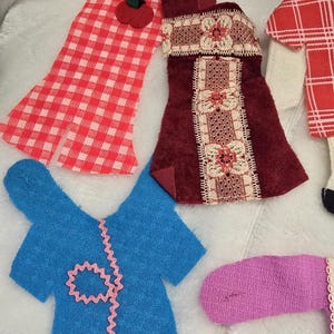 Vintage Handmade Flatsy Patsy Style Cloth Doll & Clothes Lot Retro image 2