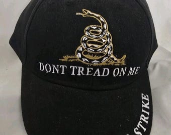 Liberty or Death Gadsden Don't Tread on Me Ready To Strike Black Ball Hat Cap