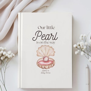 Kleine Perle, Babyparty-Gästebuch, benutzerdefinierte Briefe an Baby, Ozean-Babypartydekor, Perlen-Thema-Babyparty, Baby-Andenken Journal