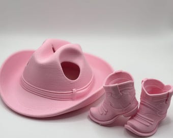Figurine Cowgirl Hat and Boots