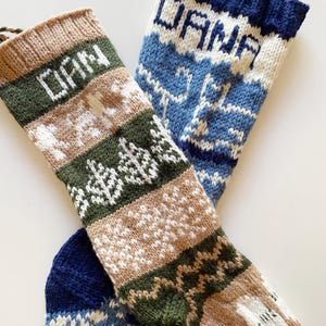 Handknit Custom Wool Christmas Stockings