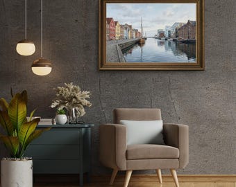 Aarhus Danimarca Wall Art - Poster della città scandinava - Decorazione di architettura nordica - Regalo per la casa Hygge