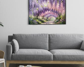 Tunnel di glicine - Arte murale - Giardino giapponese - Fiore primaverile