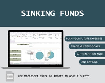 Foglio di calcolo per il monitoraggio dei fondi di ammortamento / Pianificatore degli obiettivi di risparmio in Excel / Pianificazione del budget e delle spese