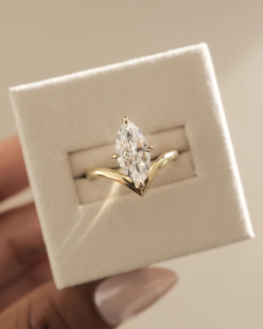 3 CT Marquise Cut Lab Grown Diamond Engagement Ring Vintage Solitaire ...