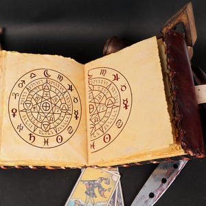 Gothic Eye Witch Journal, Handmade Leather Grimoire Spell Book, Book of Shadows, Spooky Horror Notebook with Lock, Halloween Gift image 5