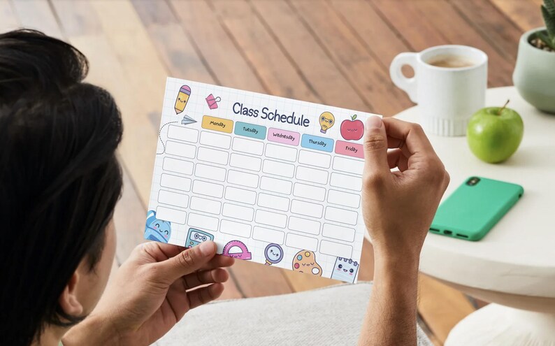 Kawaii School Schedule Printable | Kids Weekly Planner | Printable PDF ...