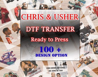Chris Brown Usher R&B Tour DTF Decal, Raymond vs Brown Concert tshirt apparels printi, RB Legends DTF transfer