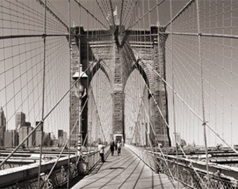 Wall Art - Brookly Bridge - Photography - Gift -  Print - Poster -  Photograph - Photo - Black and White