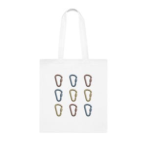 Cotton Tote Bag with Carabiners: Reusable Grocery Shopping Bag