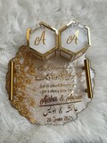 Personalized Resin Ring Tray, Gold Leaf Scalloped Platter, Wedding Engagement Gift product logo