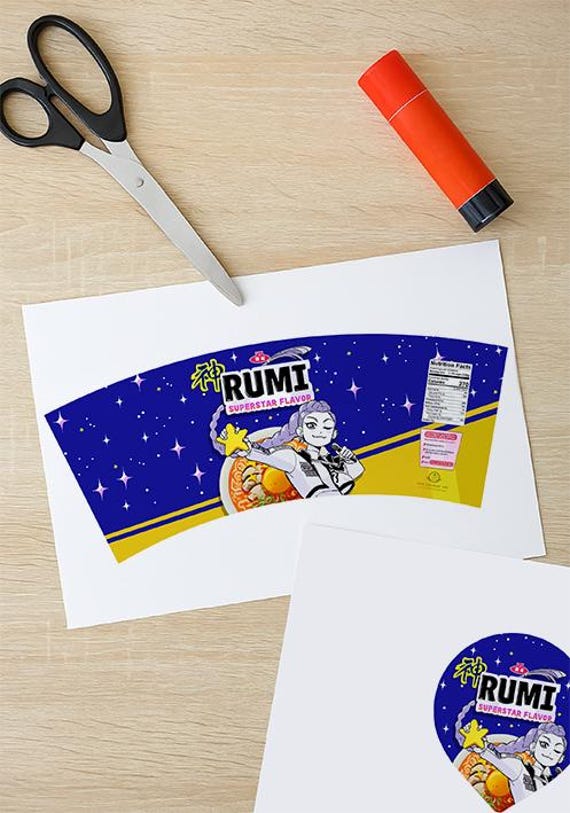 Rumi Cup Noodles Label Printable,kpop Demon Hunters Ramen