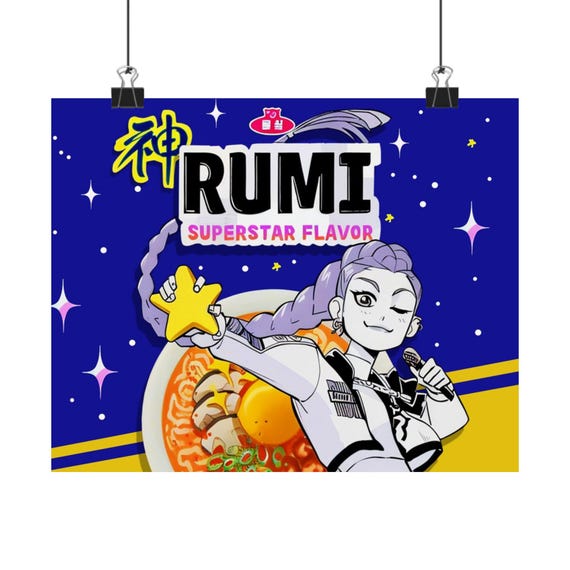 Rumi Kpop Idol Poster, Demon Hunters Anime Art Print
