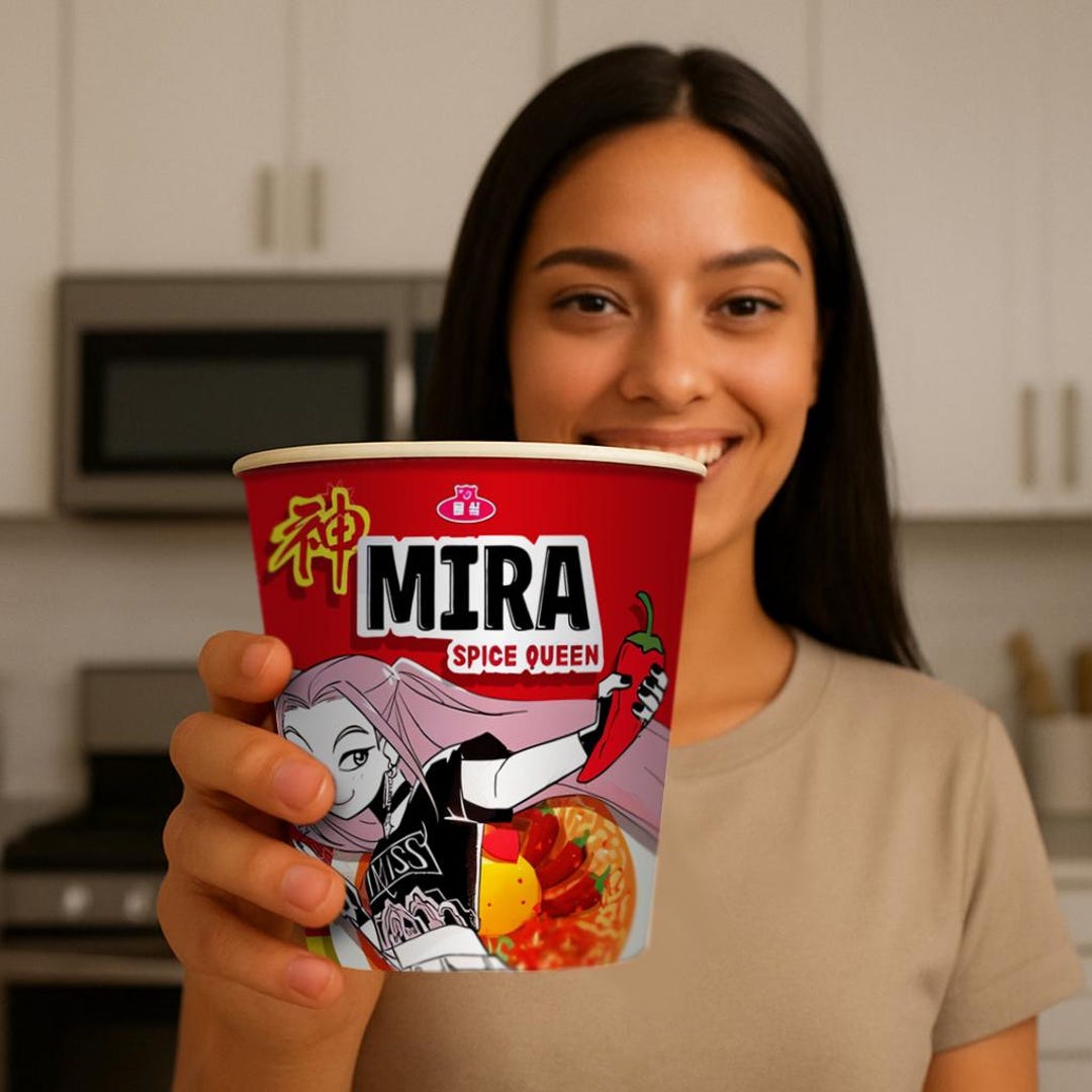 調味料入れ・ラベル Miranda Mira Kpop Ramen Cup Label Printable, Anime Kitchen Decor (digital