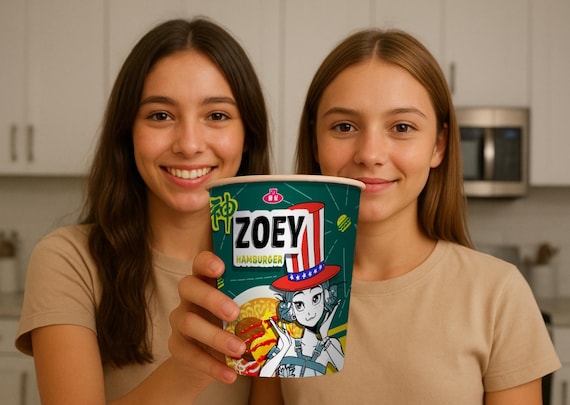 ZOEY Cup Noodles Label Printable,kpop Demon Hunters Ramen